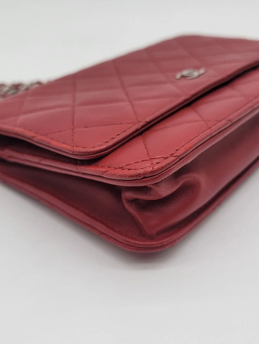 Chanel Red Quilted Leather Wallet-On-Chain (WOC)